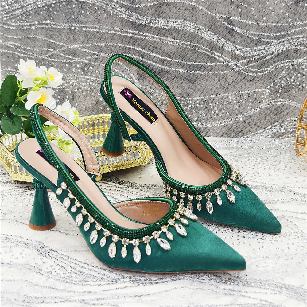 Large Size Women's Wedding Shoes Italian Elegant Women's Party Shoes Solid Color High Heels Women's Formal Shoes