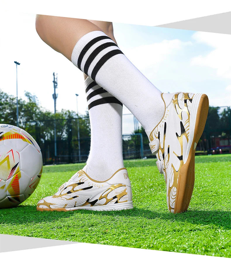 New Hot Kids Soccer Shoes School Football Boots Boys Girls Cleats Grass Sneakers Child Outdoor Athletic Training Sports Footwear