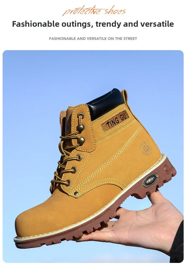 Four Season Labor Protection Shoes Anti Smashing Anti Piercing Steel ToeCap Anti Slip SafetyShoesWear-resistant Protective Shoes