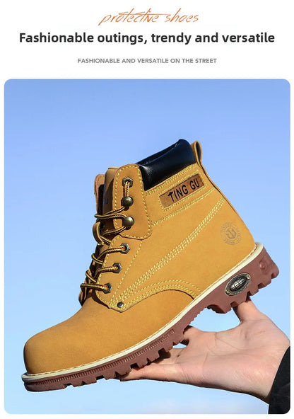 Four Season Labor Protection Shoes Anti Smashing Anti Piercing Steel ToeCap Anti Slip SafetyShoesWear-resistant Protective Shoes