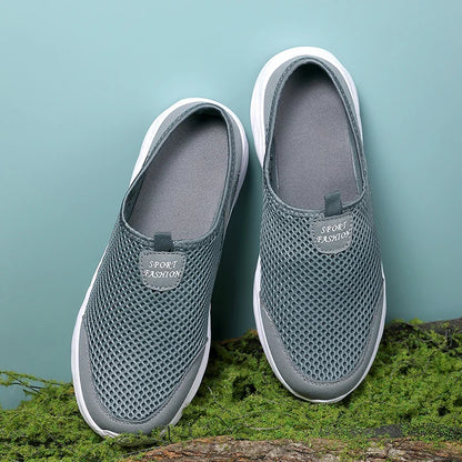 Casual Shoes Men Summer Half Shoes Slippers Slides Slip on Shoes Men Mesh Breathable Soft Comfortable Slippers for Men