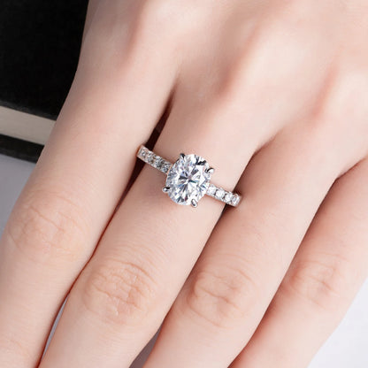 3ct Oval Cut D Color Moissanite Engagement Rings For Women 925 Sterling Silver Wedding Rings Women Jewelry Wholesale