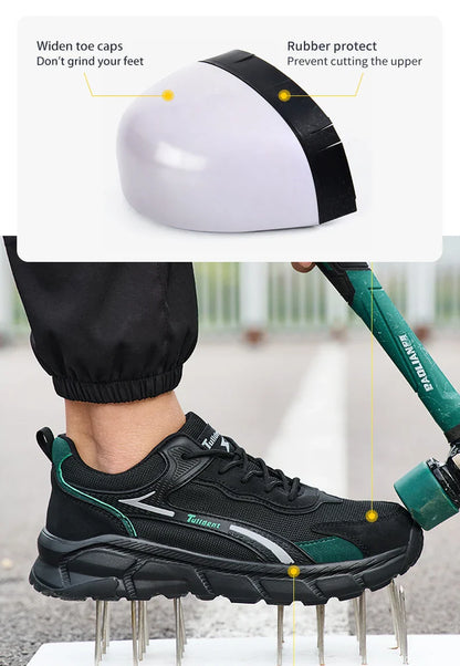 New safety shoes, puncture resistant work shoes, fashionable safety shoes, men's protective shoes, work boots