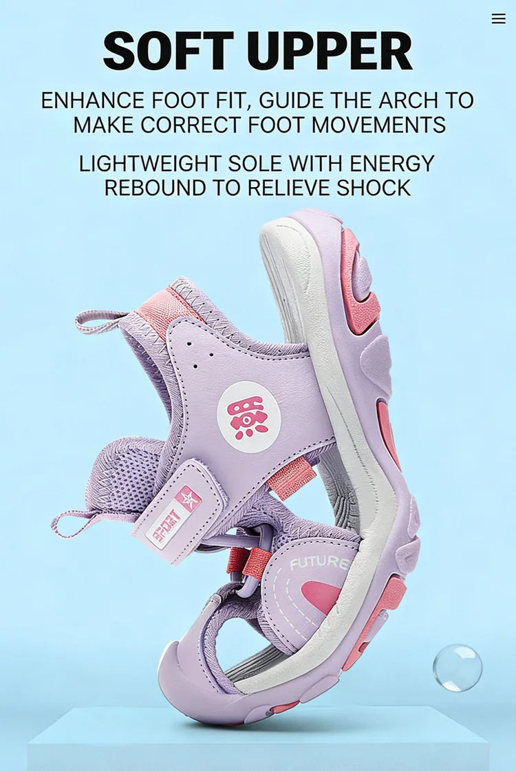 Summer Beach Shoes Kids Closed Toe Anti-collision Sandals Breathable Children Casual Walking Sandals For Boys And Girls