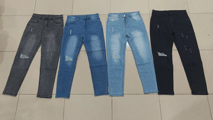 Calça Jeans Masculina Skinny Destroyed Primavera 2026 Lavagem Vintage Elástica Biker com Buracos Casual Ajuste Justo Streetwear Jeans Lápis Jogger