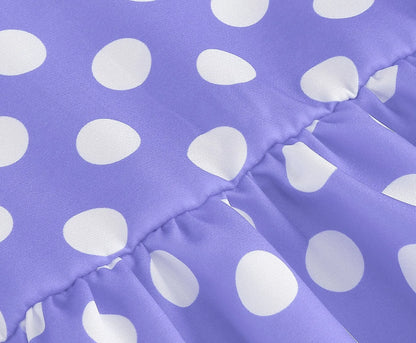 New Fashion Kids Dress For Girls Polka Dot Short-sleeved Children Dress With Baby Collar Daily Girls Casual Costume