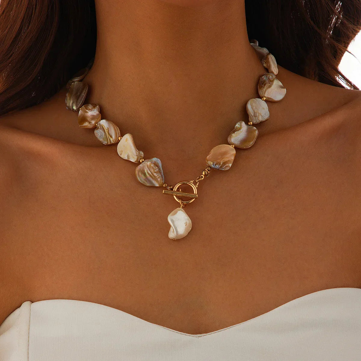 Retro Starfish White Shell Conch Pendant Necklace  Women 2024 Simple Creative Colorful Stones  Hand Woven beach Jewelry Girls