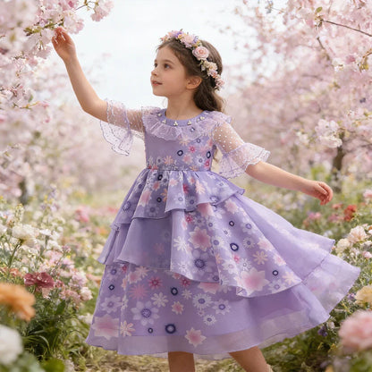 Girls Summer Dress Flower Fairy Princess Dress Children Encanto Cosplay Costumes Kids Girl Birthday Dress Fancy Party Dresses