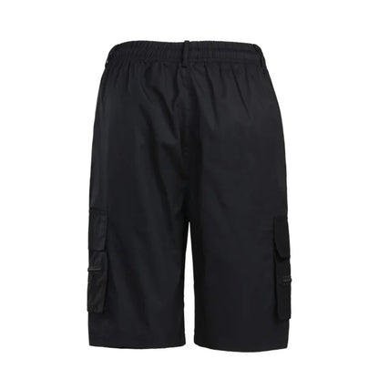 Outdoor Cargo Shorts Male Overalls Elastic Waist Cycling Shorts Multi-pockets Loose