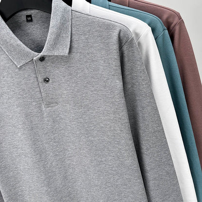 100% Cotton Polo Shirt, Four Seasons Universal  Leisure Long Sleeve, Breathable Lapels T-shirt, Perfect for Golf Sports Durable