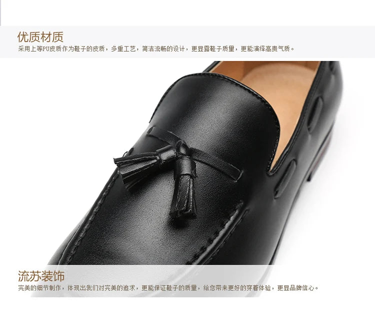 Men's Leather Shoes Fashion Business Formal Dress Loafers Moccasins Luxury 2026 Doudou shoes British Korean version plus size 48