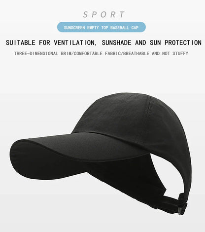 Summer New Ponytail Quick-Drying Sunscreen Hat Fisherman Hat Women Shade Cap Uv Protection Soft Top Hat