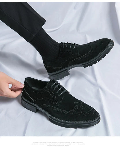 High Quality Brogues Classic Casual Business Shoes Men Fashion Wedding Social Office Leather Shoes For Men Formal Carving Shoes