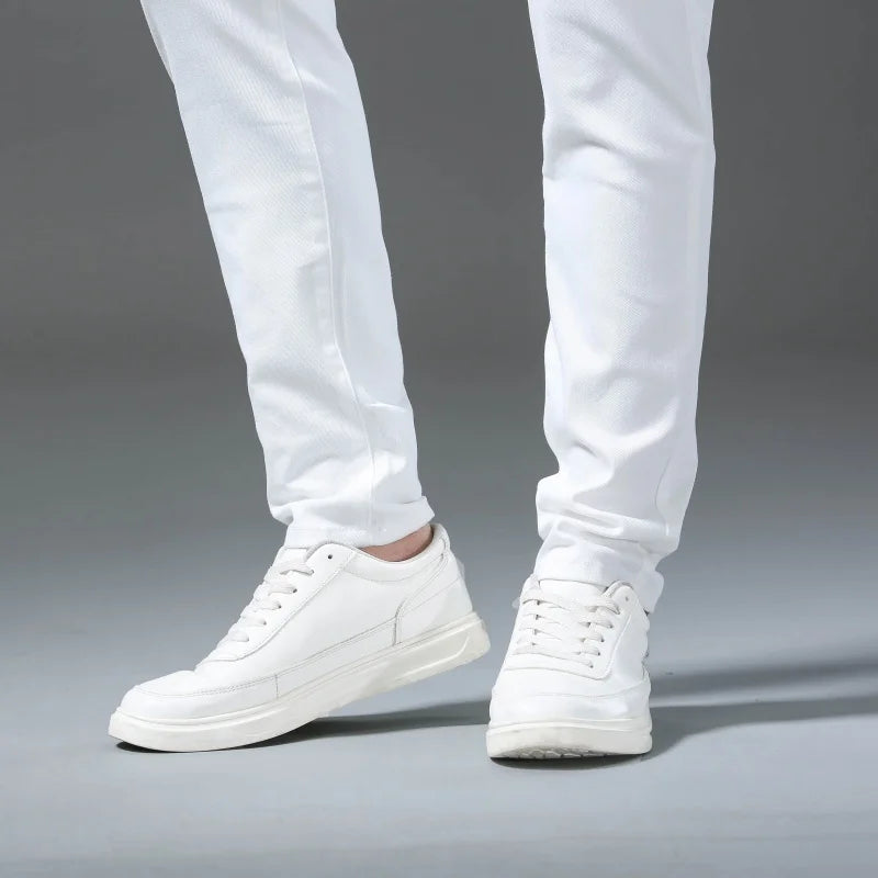 New 98% Cotton Men's Fashion Slim Jeans Stretch Straight Spring Autumn Luxury Denim Trousers Casual Business Pencil Pants
