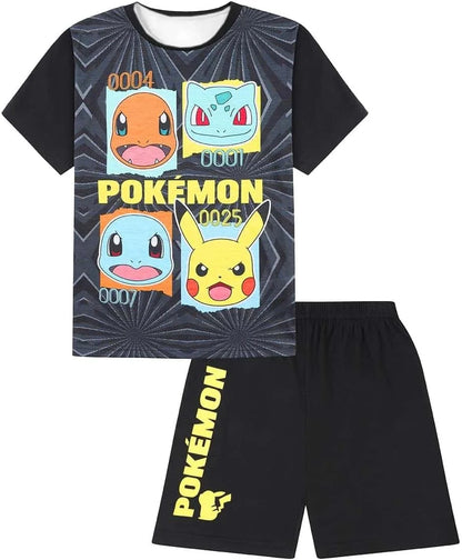 Pokémon Charmander Pikachu 3D Printed T-shirt and Shorts - Boys' and Girls' Casual Pajama Summer Set FamilyMatching Kids