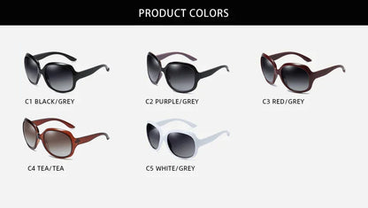 Design Elegant Polarized Oversized Round Sunglasses Women Simple Fashion Big Plastic Ladies Sun Glasses UV400