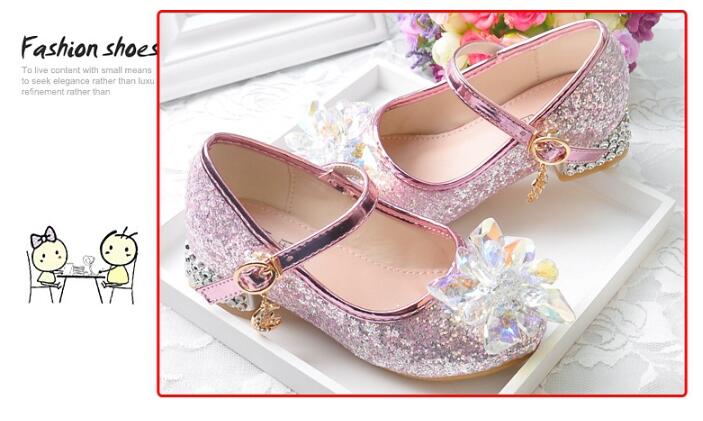 Flower Children's Shoes Beach Princess Girl Shoes For Kids Glitter Wedding Party Shoes Infantil Chaussure Enfant
