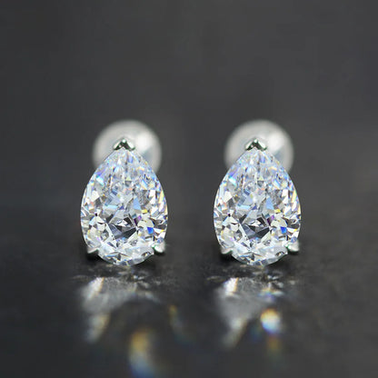 100% 925 Sterling Silver 7*10mm Water Drop High Carbon Diamond Stud Earrings For Women Exquisite Party Fine Jewelry Gifts