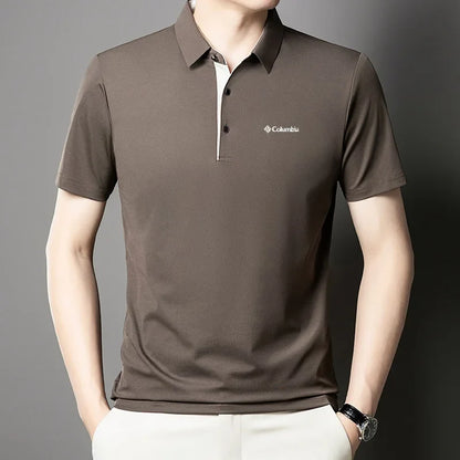 Designer Men's Brand Short Sleeve Polo Shirt New Lapel Casual Letter Print T-Shirt Top Versatile Business Trendy Men's Clothing