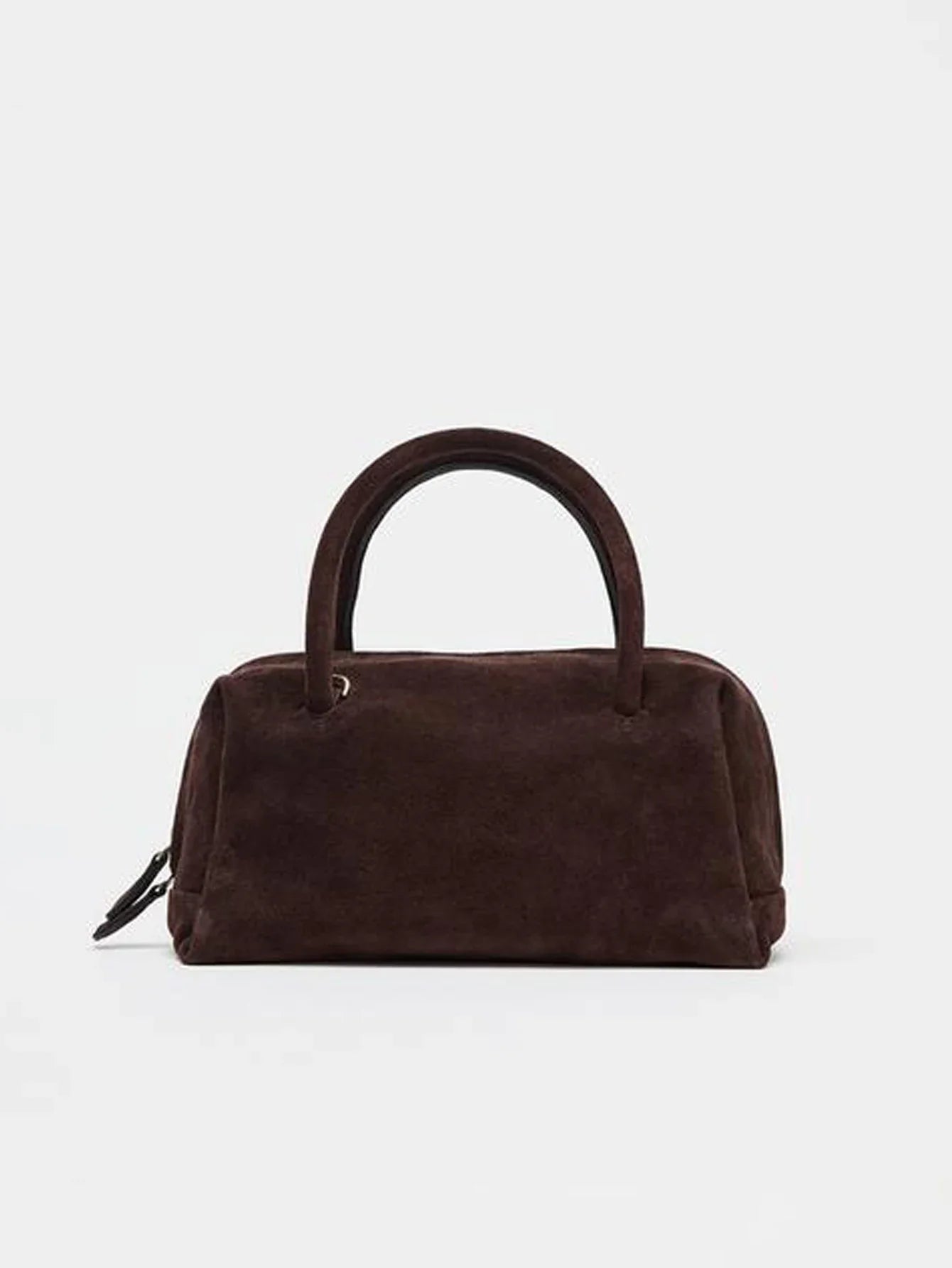 Ladies' single-shoulder bag, suede hand-held crossbody zipper bowling bag, Boston Korean wave women's bag