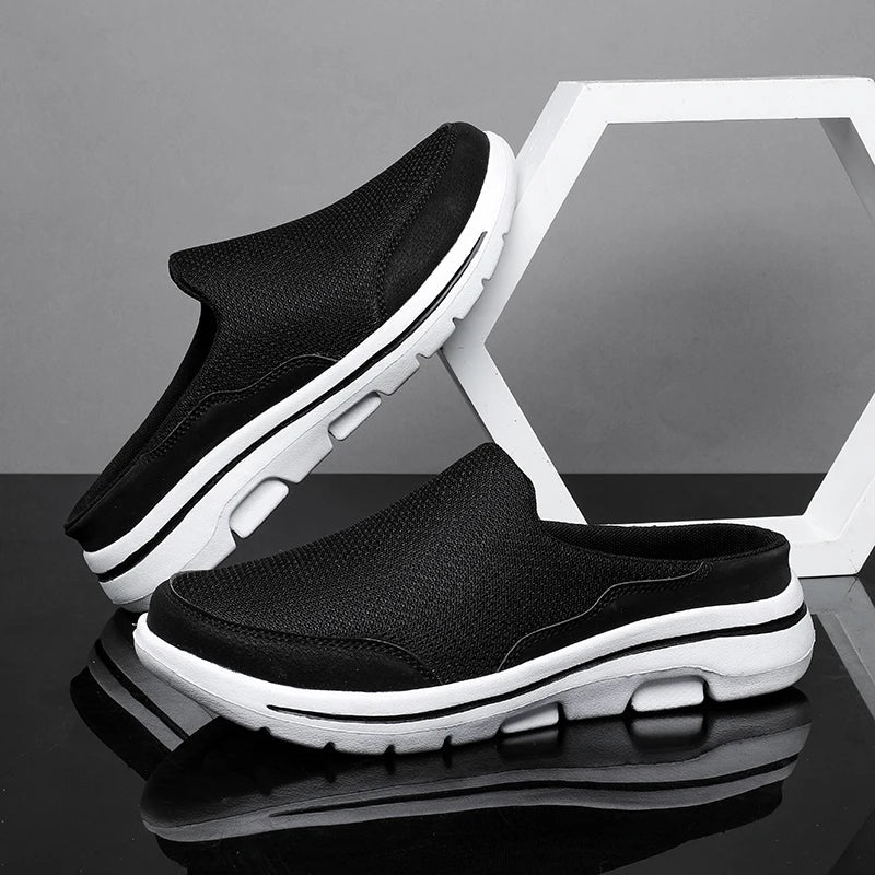 Men Slippers Summer Breathable Home Indoor Slippers Men Thick Bottom Slides Fashion Couple Walking Shoes