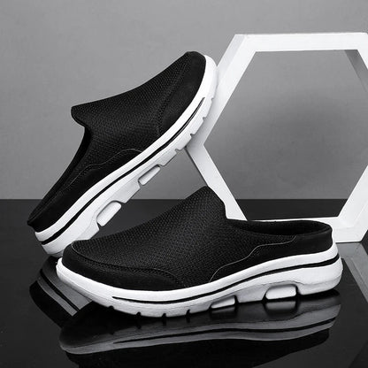 Men Slippers Summer Breathable Home Indoor Slippers Men Thick Bottom Slides Fashion Couple Walking Shoes