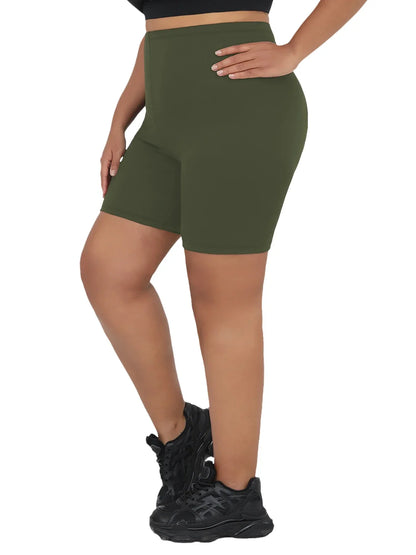 Plus Size Super Soft Biker Shorts For Women No See Through Workout Running Yoga Athletic Shorts 6"Inseam RUNNING