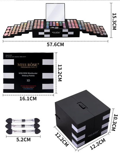 Makeup Case Set Kit-Ultimate Color Combination-Holiday Gift Set Cosmetic Eye Shadow Lip Gloss Blush Brow Combo Palette