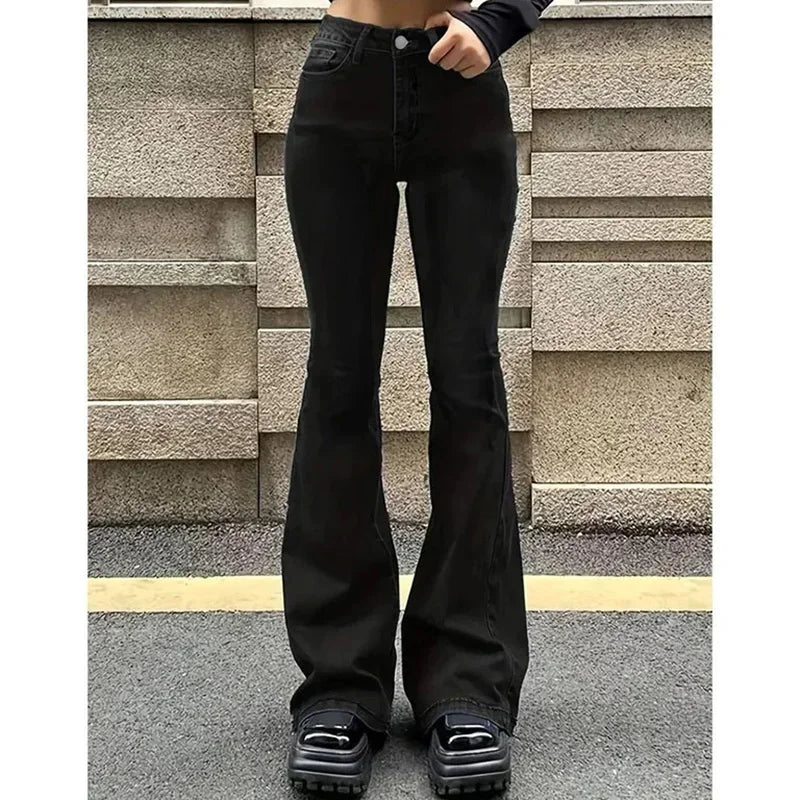 High Waist Flared Jeans Girls Stretchy Bootcut Denim Pants