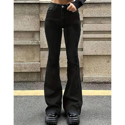 High Waist Flared Jeans Girls Stretchy Bootcut Denim Pants