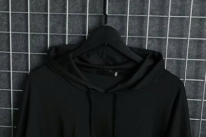 New Men's Hoodies Sweatshirt Autumn Casual Techwear Hip Hop Harajuku Hoodie Men Ribbons Patchwork Japanese Streetwear Darkwear