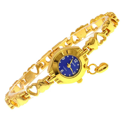 Cute Women's Fashion Small Dial Quartz Bracelet Wrist Watch Wholesale New Arrival with heart pendant Ladies Watch