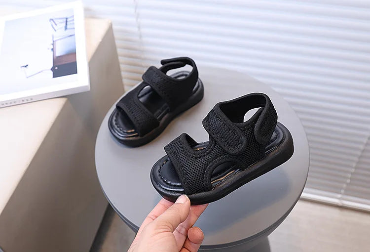 Summer Boy Casual Lightweight Cloth Vamp Beach Shoes Student Outdoor Girls Sandals Breathable Daily Platform Flat Sandals I05073