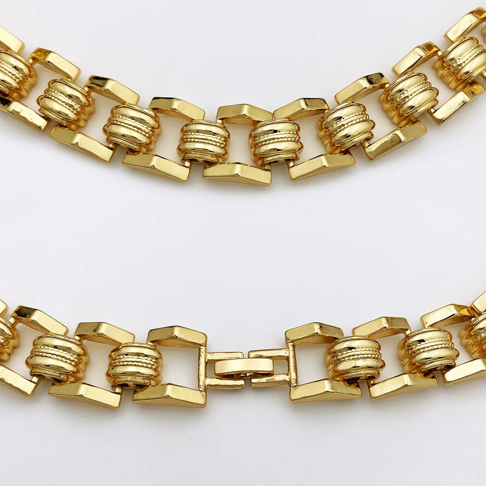 Conjunto de Joias de Alta Qualidade para Mulheres Dubai Nigéria Joias de Festa Colar Brincos Pulseira e Anel Presente para Festa de Casamento