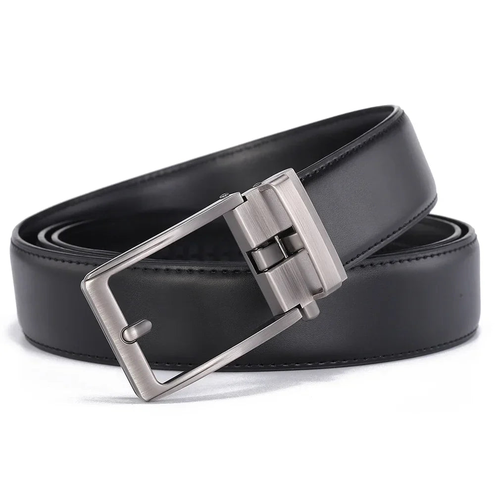 Unisex Click Belts for Men Luxury Brand Designer Fashion Automatic Buckle Genuine Leather Men's Belt Male Jeans Waist Strap Blue
