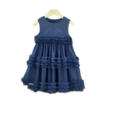 Girl's Dress Summer New Children's Sleeveless Yarn Dress Fluffy Dress Girl's Fashionable Baby Princess Dress