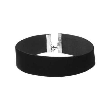 1PC New Fashion Adjustable Black Velvet Choker Wide Band Necklace Ribbon 90s Retro Vintage Gothic Goth Women Necklace