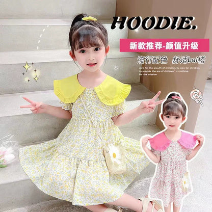 Children's Summer Fashionable Dress, Girls' Floral Skirt, New Summer Dress, Beautiful Princess Dress for Little Girls