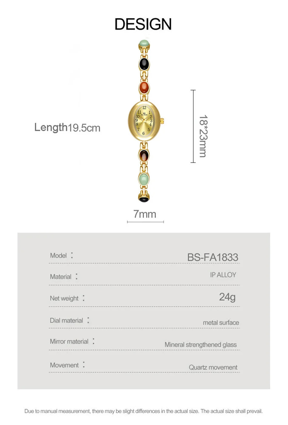 Women's watch Vintage Natural Colorful Jade Bracelet Wristwatches Clock,Luxury Elegant Small Oval Dial Quartz Watch Waterproof