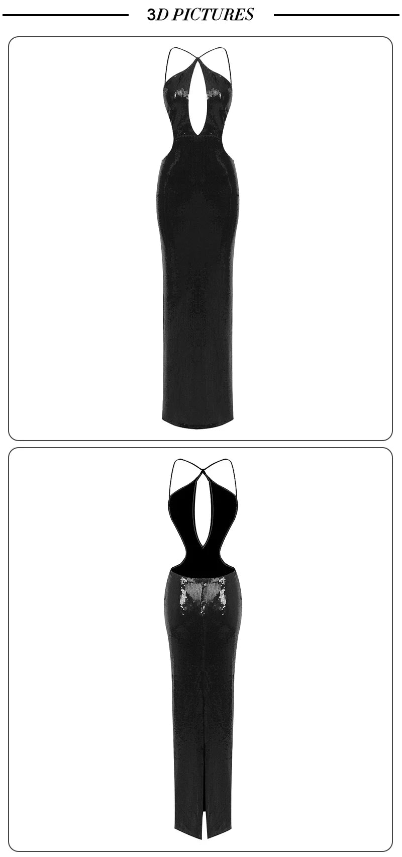 Women'S Gold Sequins Luxury Party Gown Sexy Backless  Long Dress For Wedding Banquet Party Female Clothing