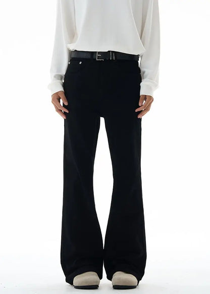 Calça Masculina Vintage Disco Flare Sólida Elástica Slim Fit Estilo Hippie Calça Casual de Perna Larga Streetwear Masculino