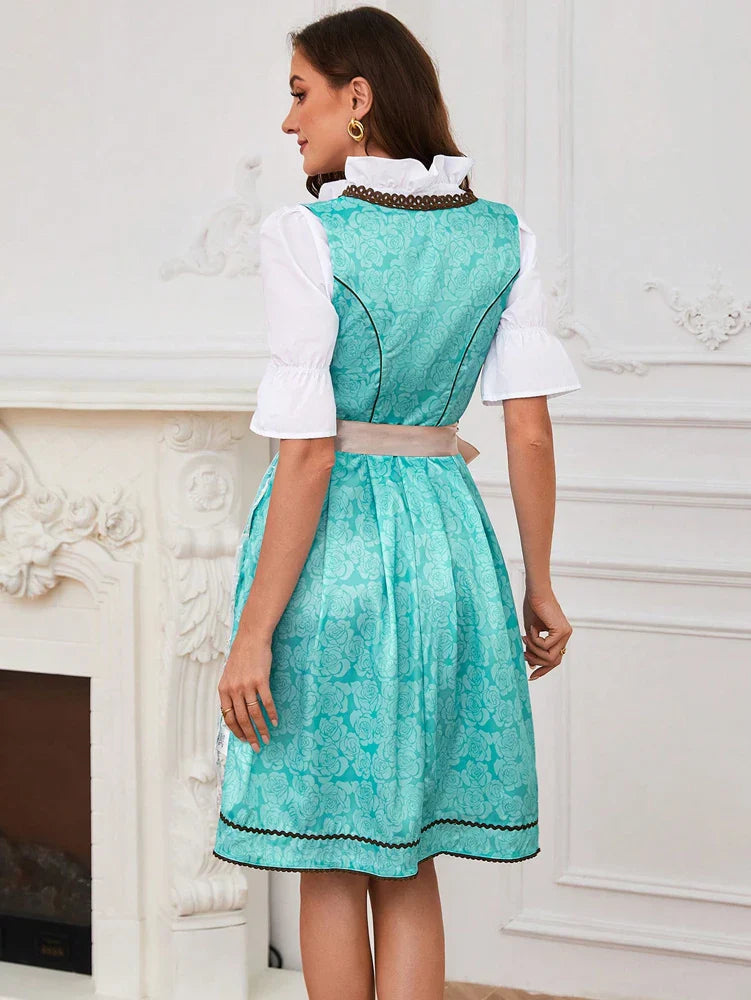 German Traditional Skirt Women's Three Piece Suit, Munich Oktoberfest Costume, Bavarian Style Halloween Carnival Costume