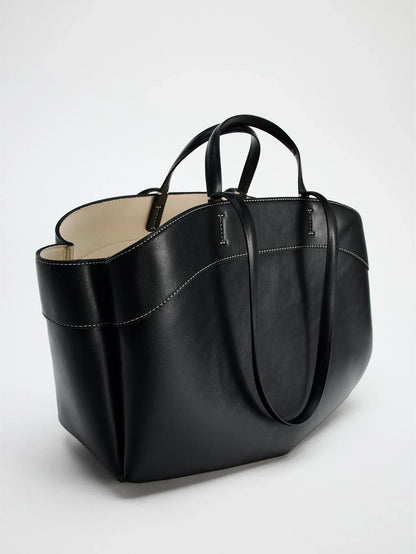 Women Tote Bag Underarm Pouch Large Capacity Pu Leather Shoulder Bag Retro Crossbody Bag Casual Portable Bucket Bags Handbag