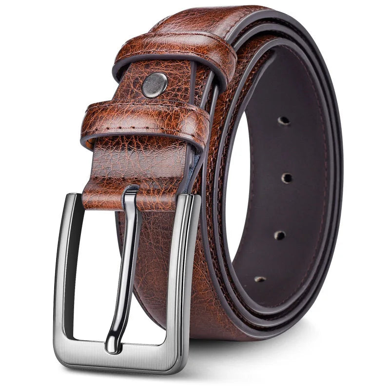 Cross-Border Foreign Trade Belt Men's High-End Versatile Business Belt Pin Buckle Source Manufacturer Wholesale