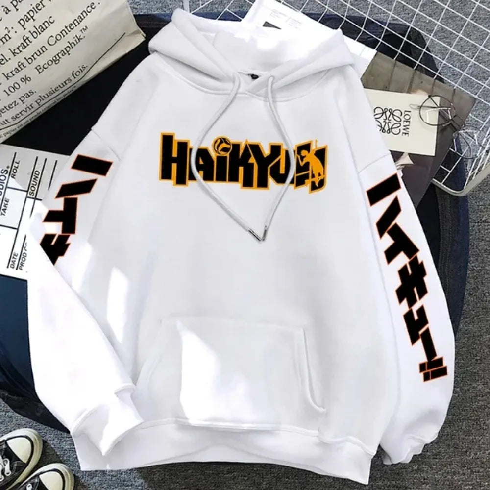 Japan Anime Haikyuu Manga Prints Hoodies Mens New Fashion Hoody Hip Hop Fleece Sweatshirts Crewneck Pullovers Cute Clothing Man
