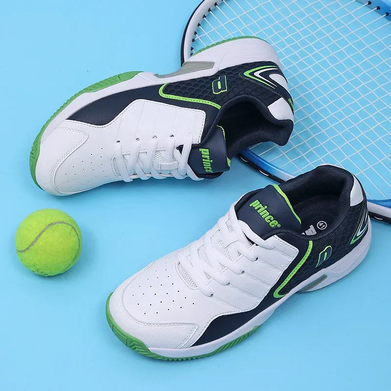 Tênis Esportivo Profissional de Couro para Badminton Masculino, Tênis Antiderrapante para Treinamento em Casal, Tênis Leve para Tênis Feminino e Vôlei