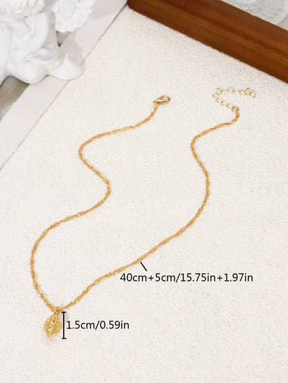 Vintage Shiny Shell Starfish Pendant Necklace for Women Simple Multilayer Thin Chain Choker Bridal Neck Jewelry