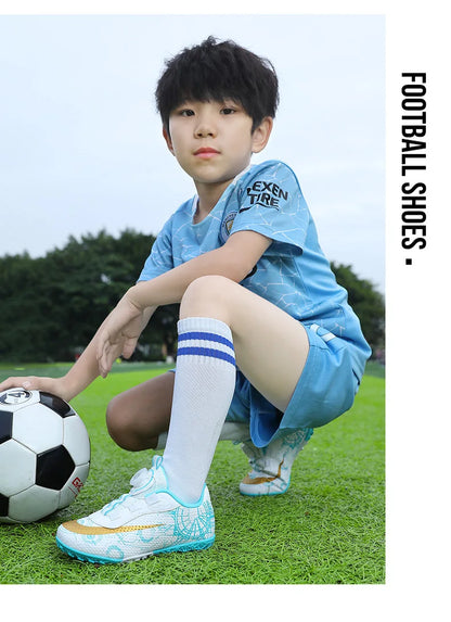 30-40# Personality Stylish And Comfortable Boys Girls Training Game Sneakers Indoor Outdoor Lawn Youth Student Soccer Shoes