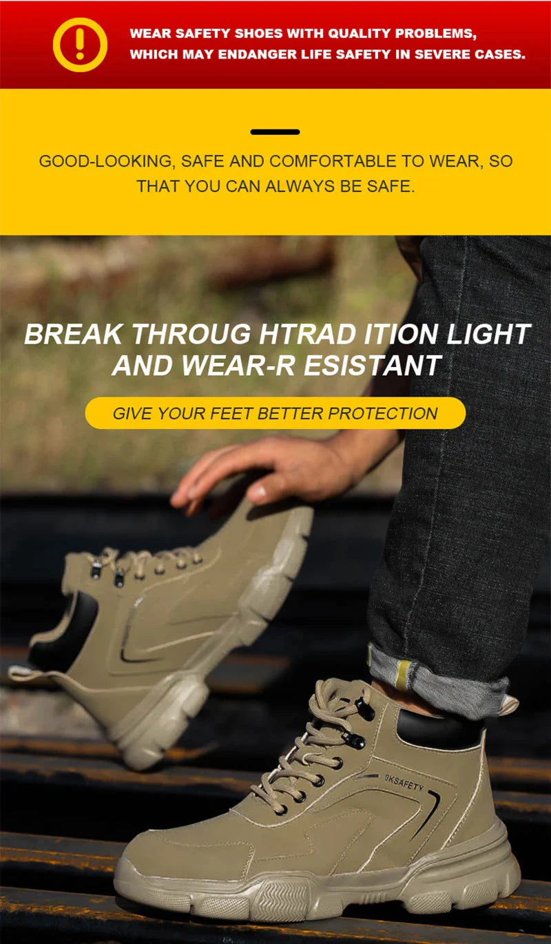 Safety Protective Boots Work Safety Shoes Men Winter Safety Boots Anti-puncture Work Shoes Steel Toe Work Boots Indestructible