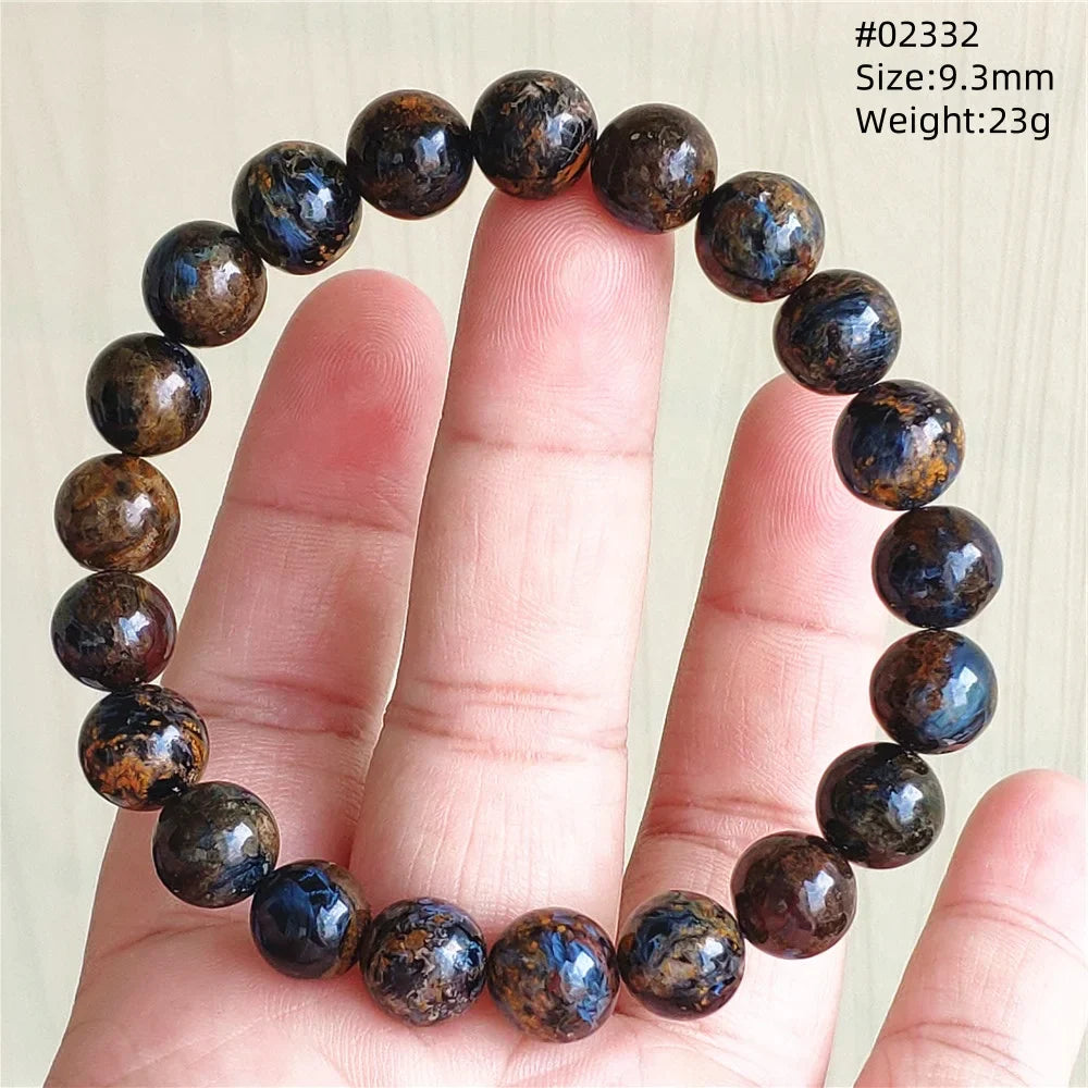 Natural Blue Pietersite Bracelet Women Men Beads Round Beads Chatoyant Cat Eye Fire Pietersite Namibia AAAAAA